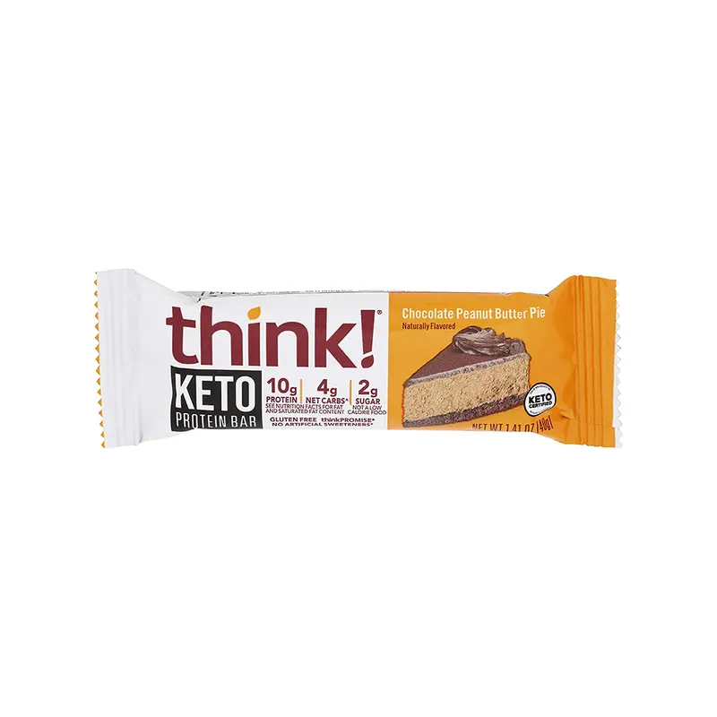 Thinkthin Keto Chocolate Peanut Butter Pie Protein Bar – 40G Low-Carb Snack 1