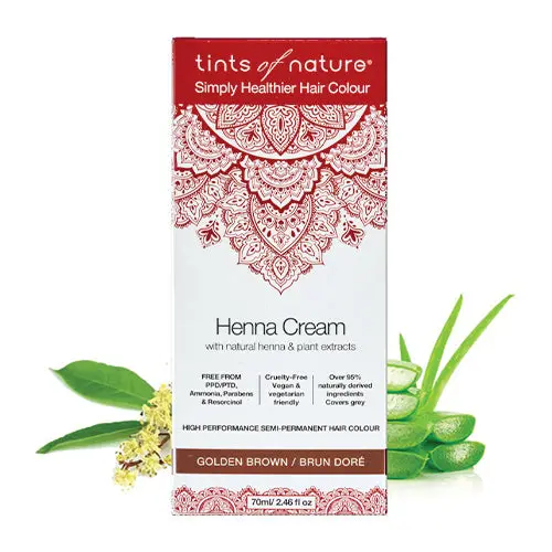 Tints Of Nature Golden Brown Henna Cream – Warm Tone Semi-Permanent Hair Color (70Ml) 1
