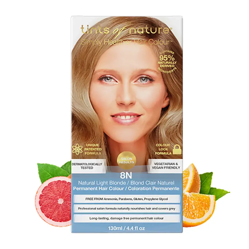 Tints Of Nature Light Blonde Hair Color – Natural 8N Shade, 130Ml 1