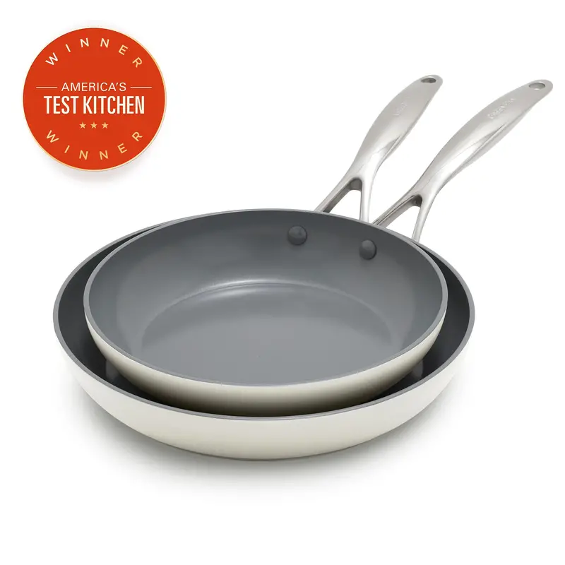Valencia Pro 9.5-Inch And 11-Inch Ceramic Nonstick Frypan Set – Cream Tone 1
