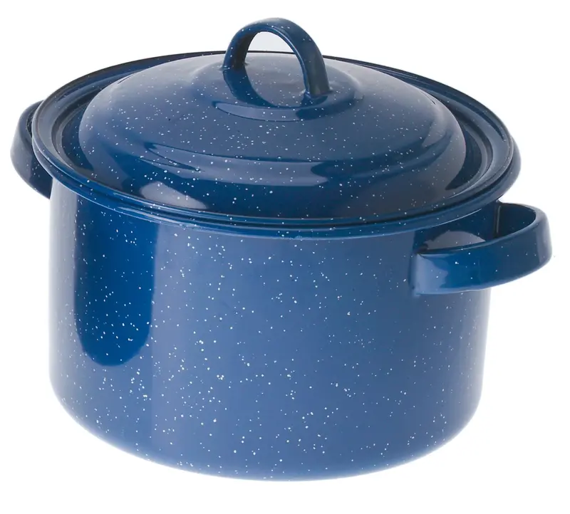 Vintage-Style Enamelware Stockpot For Camp Cooking 1