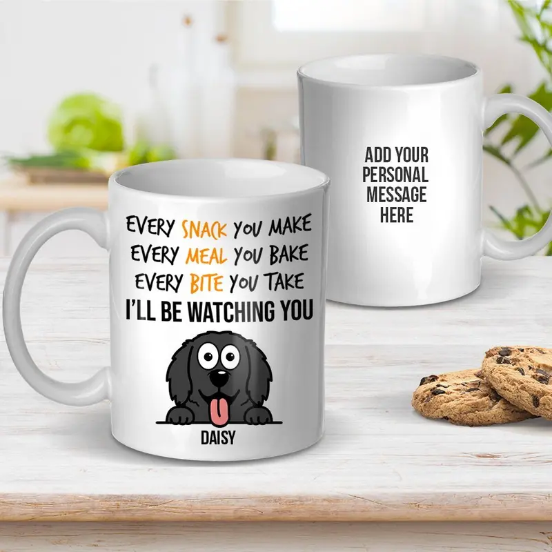 'Watching You' Humorous Ceramic Mug With Playful Illustration 1