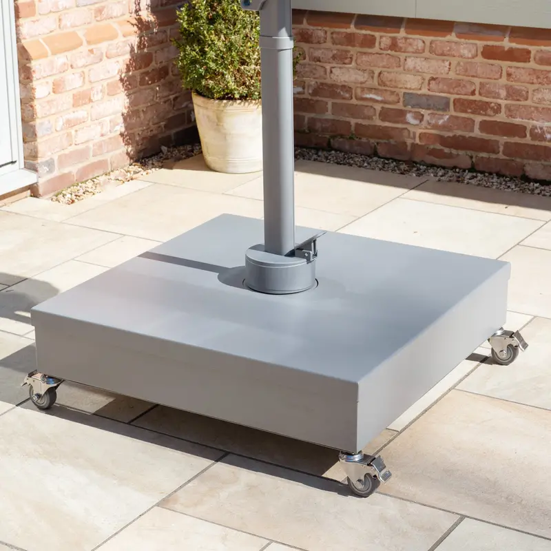 Wheeled Fillable Metal Parasol Base – Adjustable Weight Capacity 1