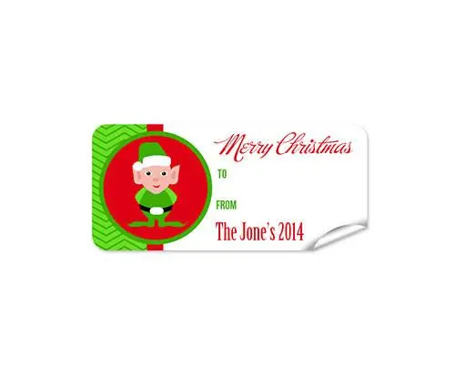 Whimsical Green Elf Labels Set – 27-Piece Christmas Stationery 1