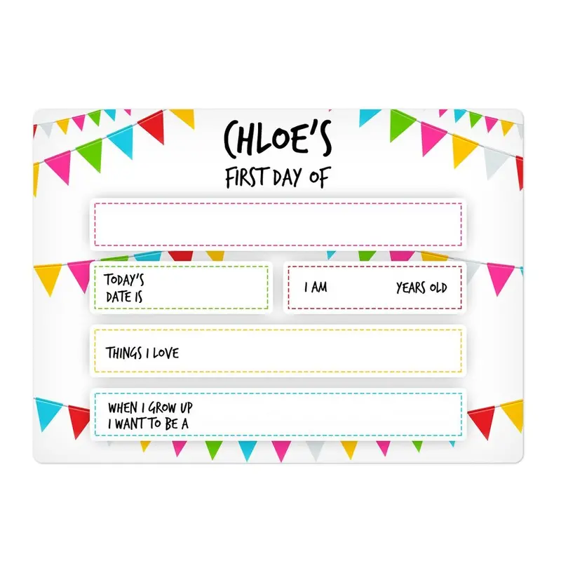 White Bunting–Style First Day Of School Sign 1