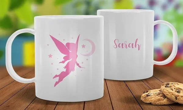 White Fairy-Themed Plastic Mug 1