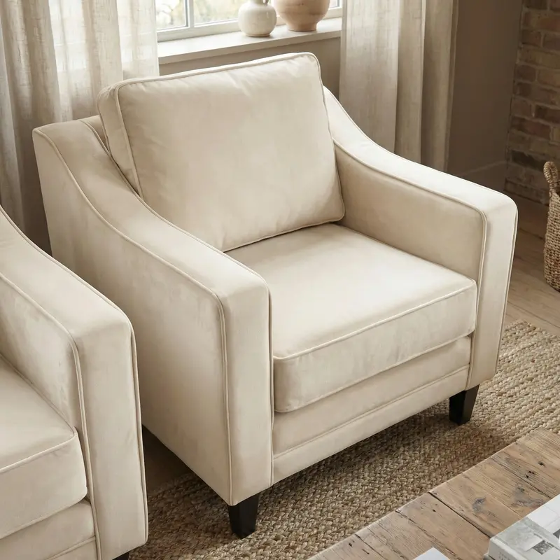 Wiltshire Cream Velvet Accent Chair 1