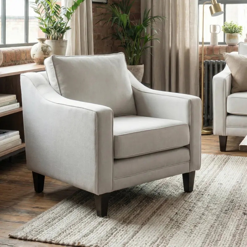 Wiltshire Warm Grey Fabric Accent Chair 1