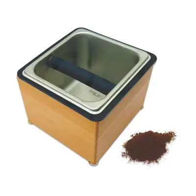Wooden Countertop Knock Box For Espresso Pucks 1
