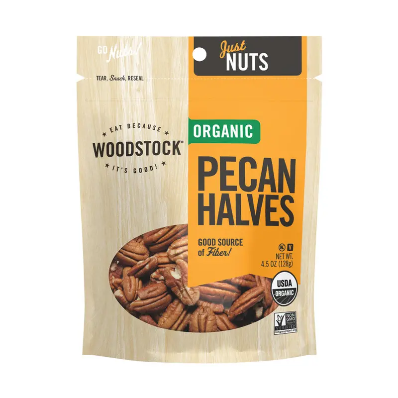 Woodstock Farms Organic Pecan Halves – 128G Raw, Non-Gmo Snack Nuts 1