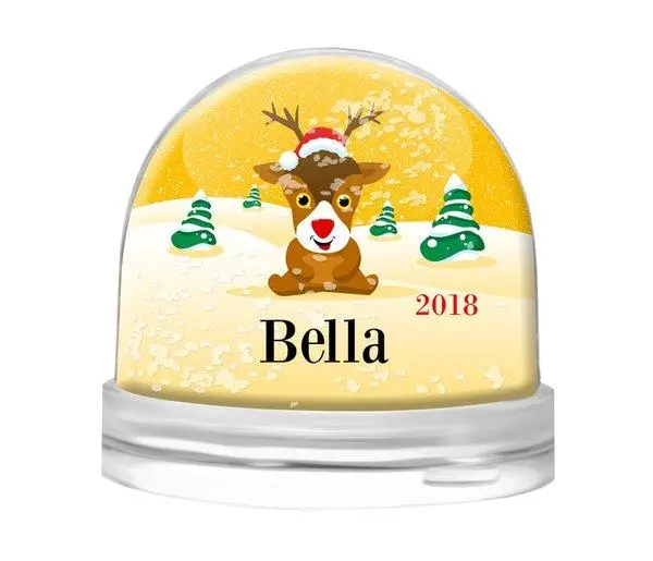 Yellow Snow Globe With Festive Design 1