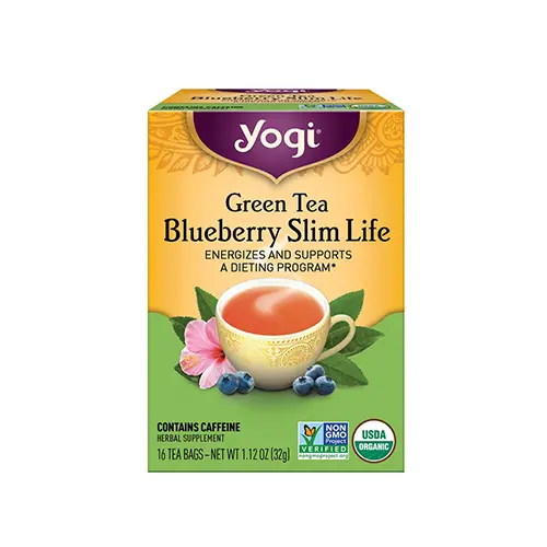 Yogi Blueberry Slim Life Green Tea – Organic, 16 Individually Wrapped Bags 1