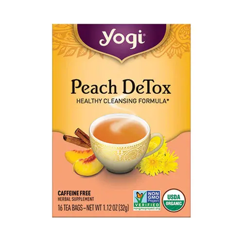 Yogi Detox Peach Herbal Tea – Refreshing Cleansing Blend, 16 Bags 1