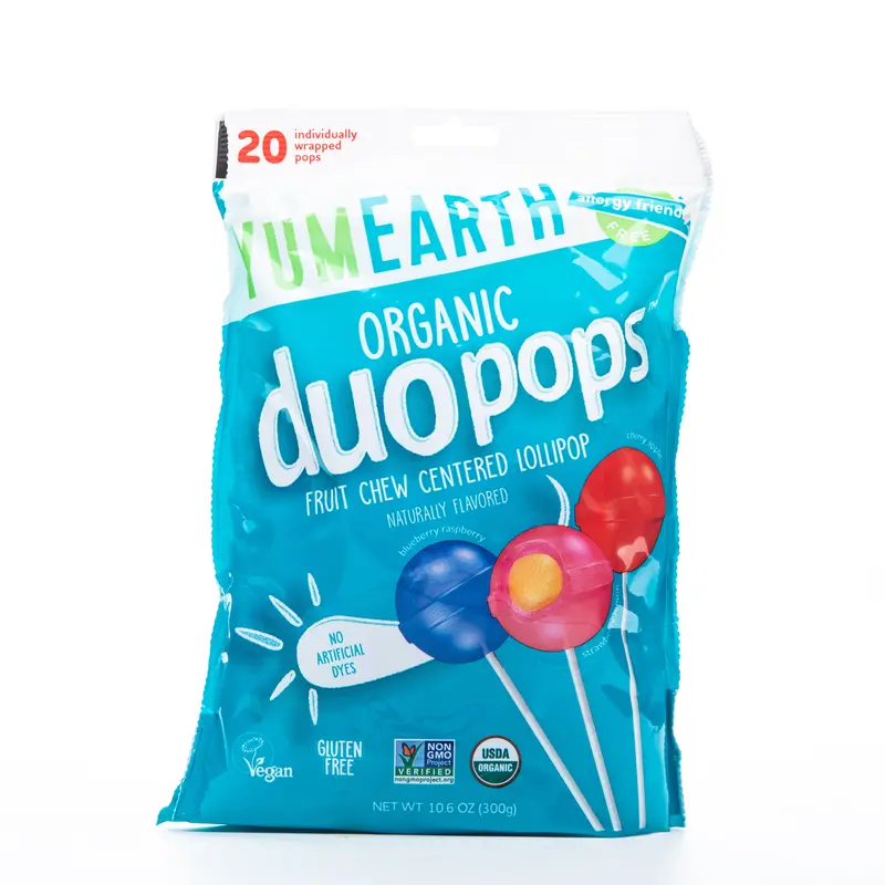 Yum Earth Organic Duo Pops – 300 G Assorted Fruit Lollipops 1