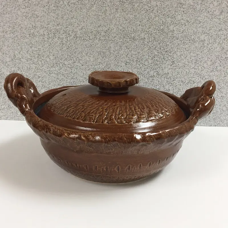 Yuurakugama Banko-Yaki Brown Donabe Pot – Authentic Clay Cooking Vessel 1