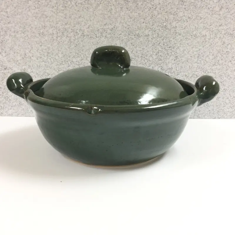 Yuurakugama Banko-Yaki Green Donabe Pot – Handmade Ceramic Cookware 1
